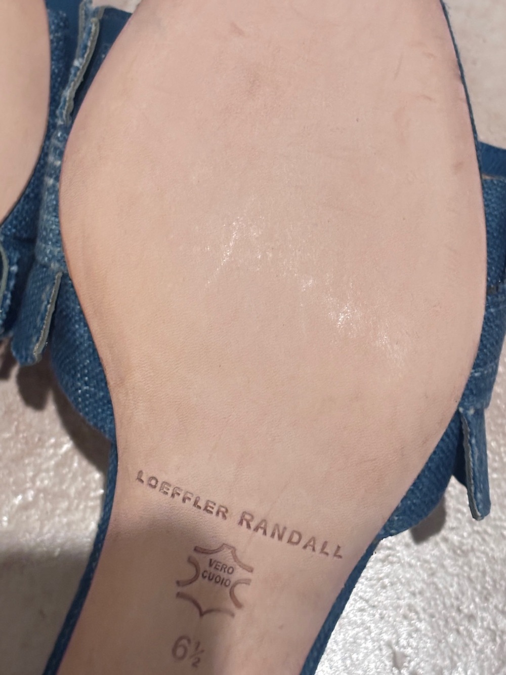 NWT Loeffler Randall Indigo denim blue vera heels mule - Picture 9 of 11